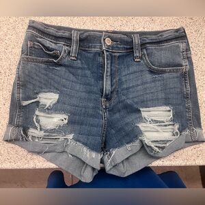 Hollister Blue Mid-Rise Denim Shorts
